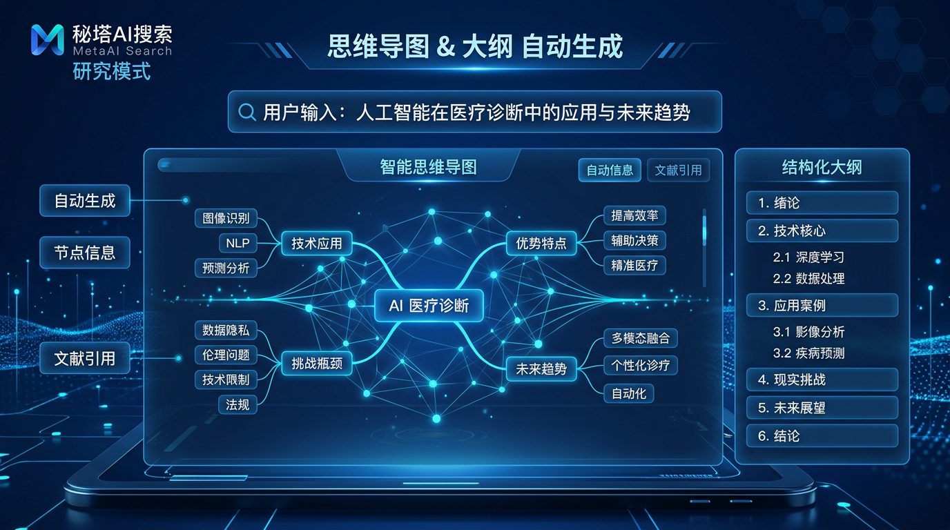秘塔 AI 搜索 研究模式 封面